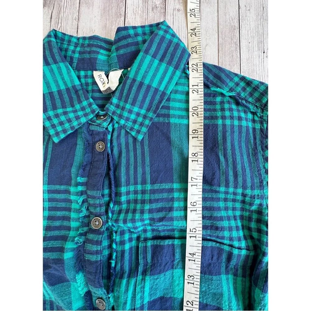 Roxy Front Tie Plaid Button Up - Picture 5 of 7